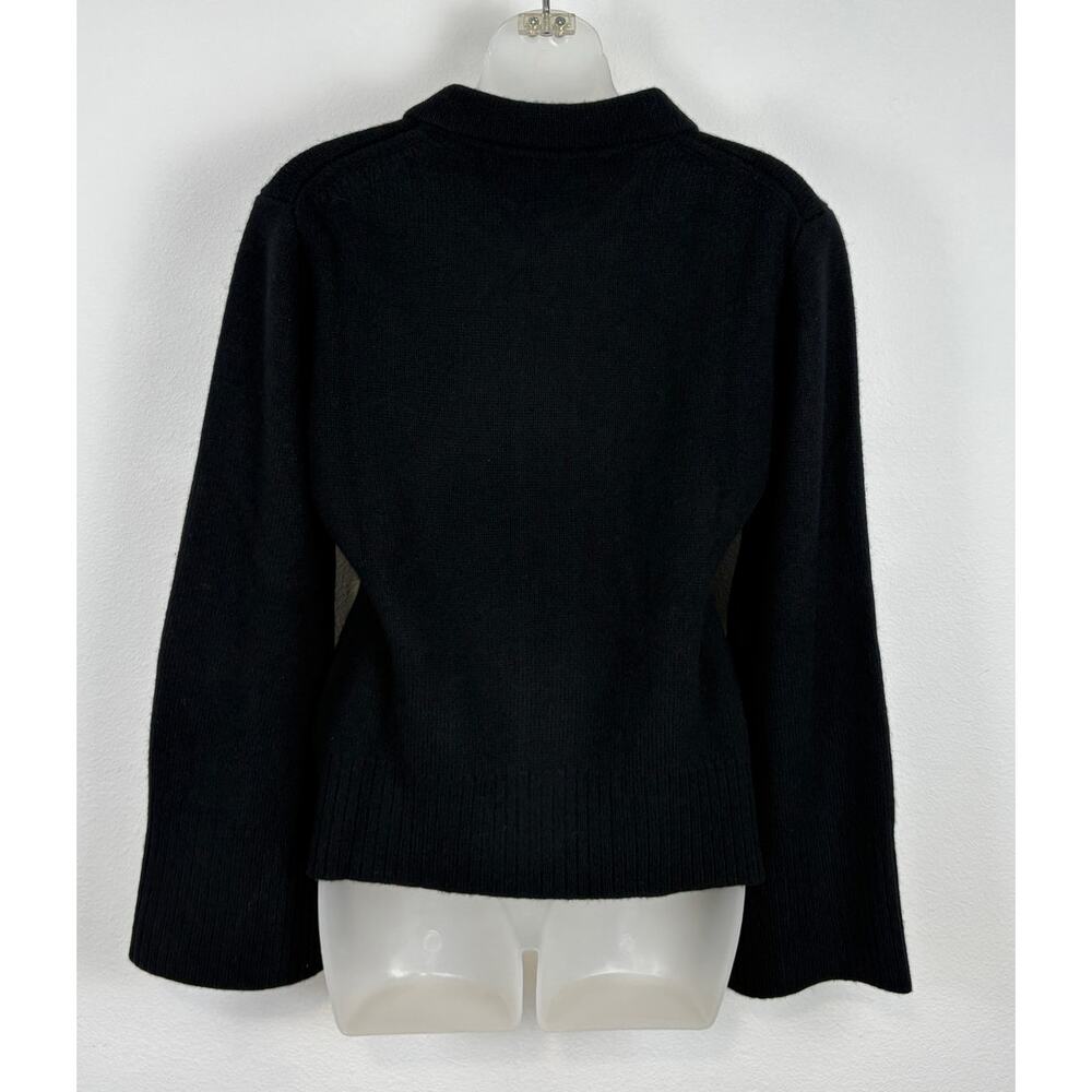 J.Crew Milano Stitch Cinched Waist Cardigan Lambswool Sweater Black M NWT $168 - Picture 7 of 14